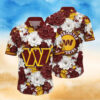 Washington Redskins Floral US Stars Hawaiian Shirt