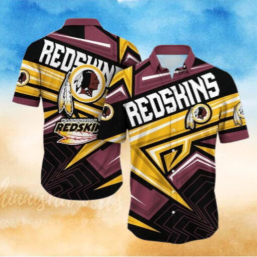 Washington Redskins Geometric Burst Hawaiian Shirt