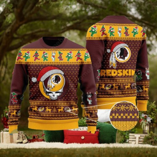 Washington Redskins Grateful Dead Santa Hat Ugly Christmas Sweater