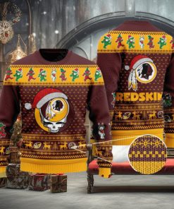 Washington Redskins Grateful Dead Santa Hat Ugly Christmas Sweater
