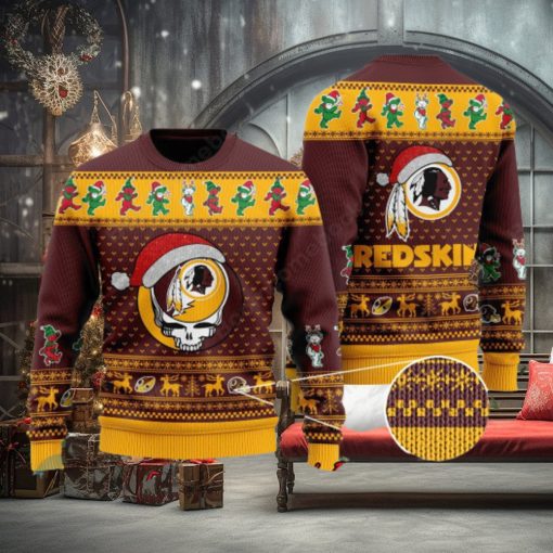 Washington Redskins Grateful Dead Santa Hat Ugly Christmas Sweater