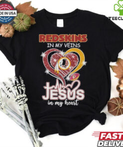 Washington Redskins In My Veins Jesus In My Heart Shirt