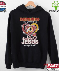 Washington Redskins In My Veins Jesus In My Heart Shirt