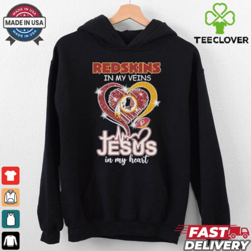 Washington Redskins In My Veins Jesus In My Heart Shirt