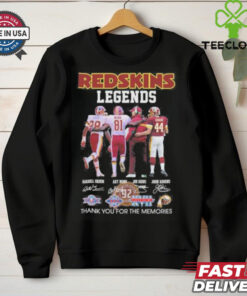 Washington Redskins Legends Green, Monk, Gibbs And Riggins Thank You For The Memories Signature Shirt