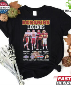 Washington Redskins Legends Green, Monk, Gibbs And Riggins Thank You For The Memories Signature Shirt
