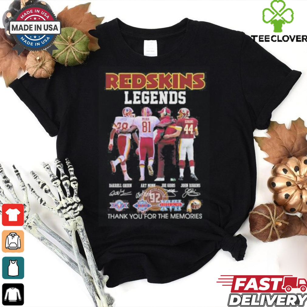 Washington Redskins Legends Green, Monk, Gibbs And Riggins Thank You For The Memories Signature Shirt Washington Redskins Legends Green, Monk, Gibbs And Riggins Thank You For The Memories Signature Shirt