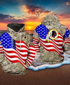 Washington Redskins NFL US Flag Camo Veteran Team 3D Printed Hoodie