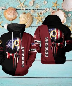 Washington Redskins NFL US Flag Skull Team 3D Printed Hoodie