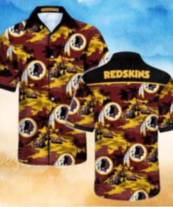 Washington Redskins Nfl Hawaiian Shirt Short T Shirt Hawaiian Pattern Print For Sports Fans