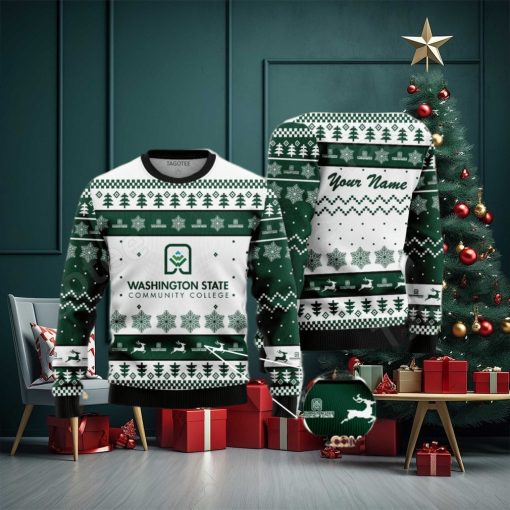 Washington State Community College Custom Ugly Christmas Sweater