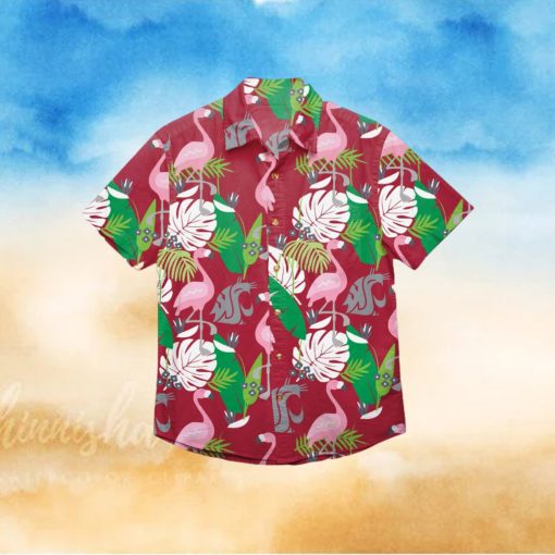 Washington State Cougars Floral Hawaiian Shirt