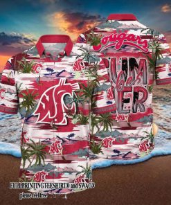 Washington State Cougars NCAA Flower Pattern All Over Printed Hawaii Shirt And Tshirt