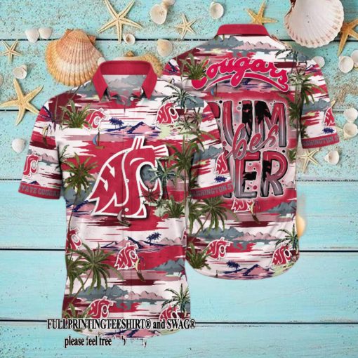 Washington State Cougars NCAA Flower Pattern All Over Printed Hawaii Shirt And Thoodie, sweater, longsleeve, shirt v-neck, t-shirt