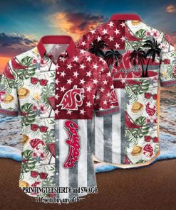 Washington State Cougars NCAA Flower Unique Full Print Hawaii Shirt And Tshirt