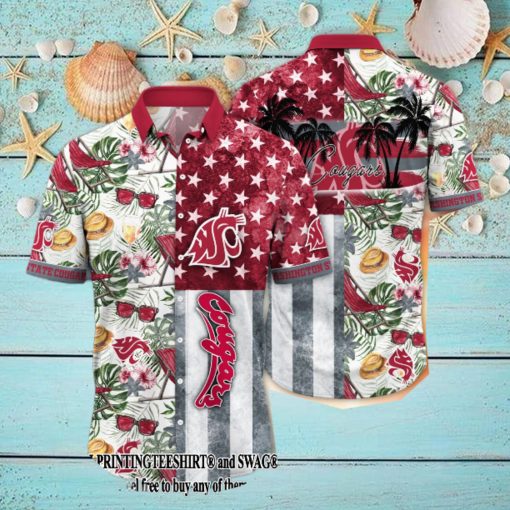 Washington State Cougars NCAA Flower Unique Full Print Hawaii Shirt And Tshirt