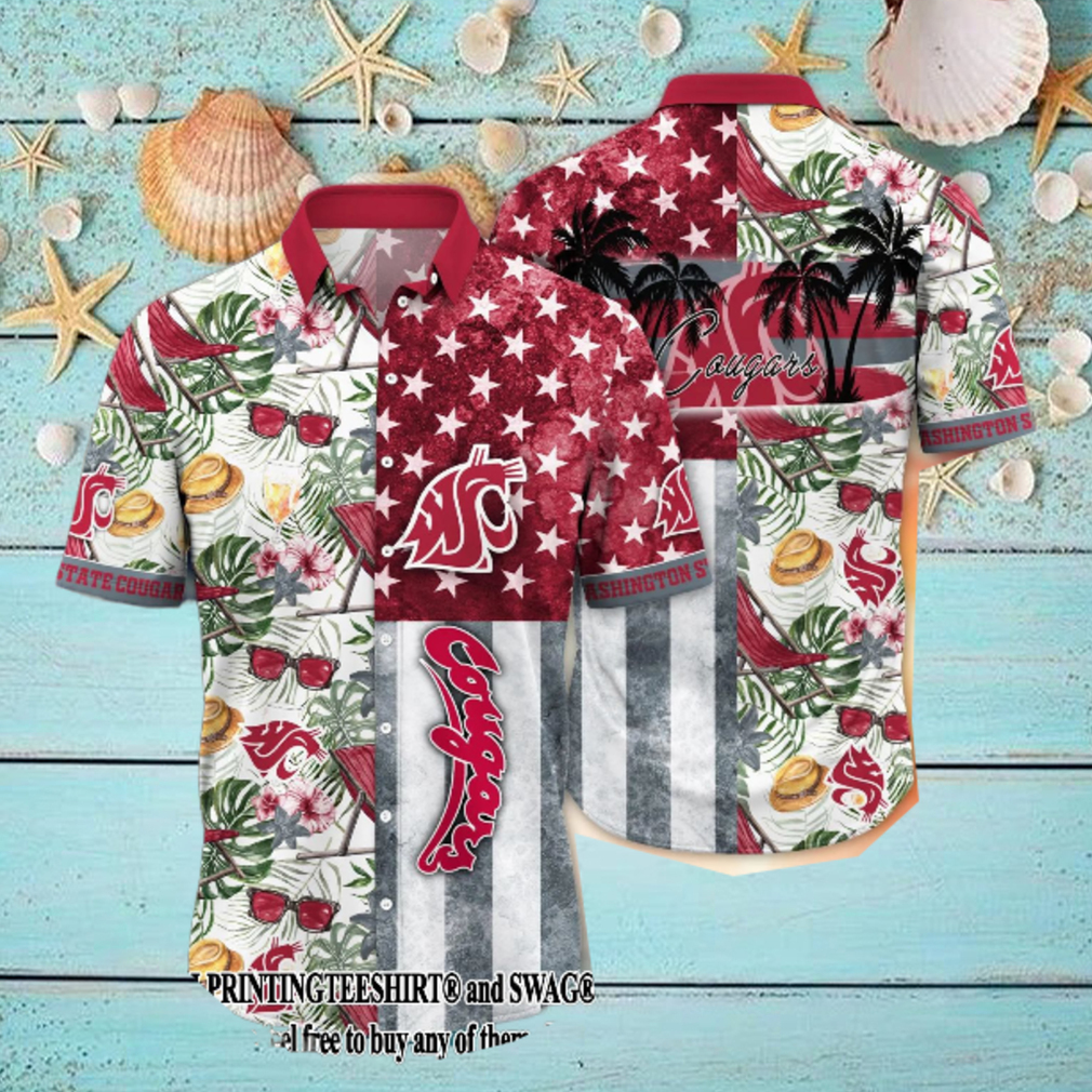 Washington State Cougars NCAA Flower Unique Full Print Hawaii Shirt And Tshirt Washington State Cougars NCAA Flower Unique Full Print Hawaii Shirt And Tshirt
