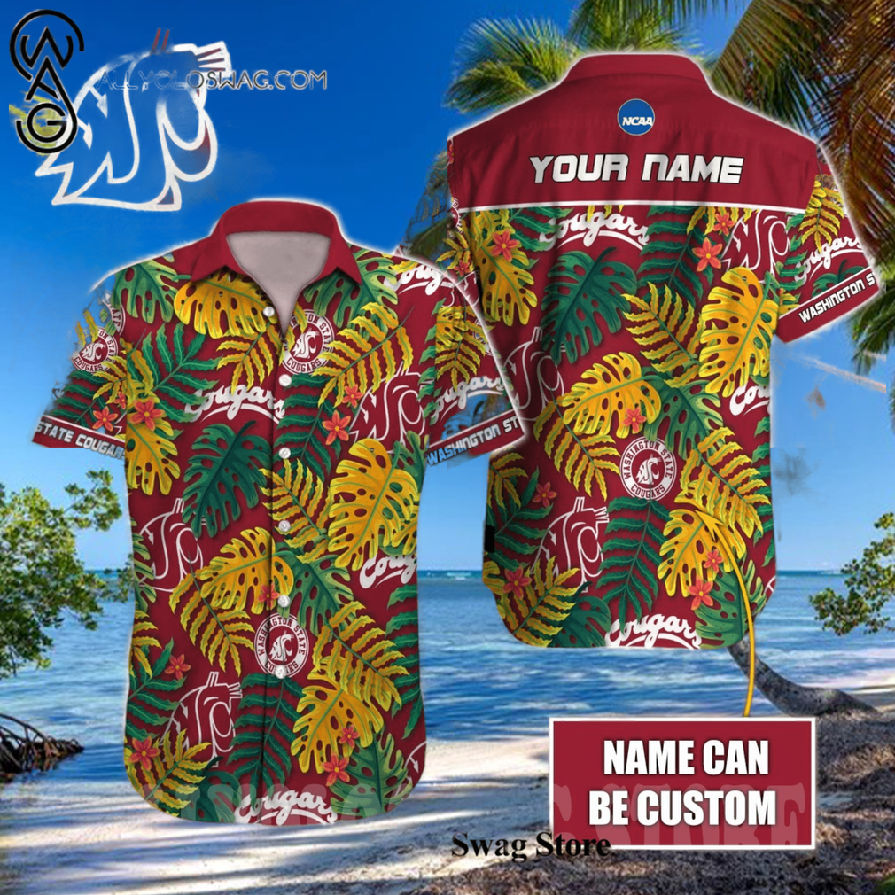 Washington State Cougars NCAA For Fan All Over Printed Hawaiian Shirt Washington State Cougars NCAA For Fan All Over Printed Hawaiian Shirt