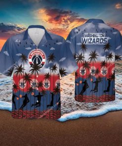 Washington Wizards Hawaiian Shirt Pattern Coconut Tree AOP For Men And Women