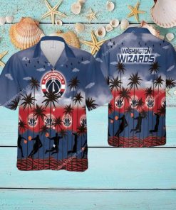 Washington Wizards Hawaiian Shirt Pattern Coconut Tree AOP For Men And Women