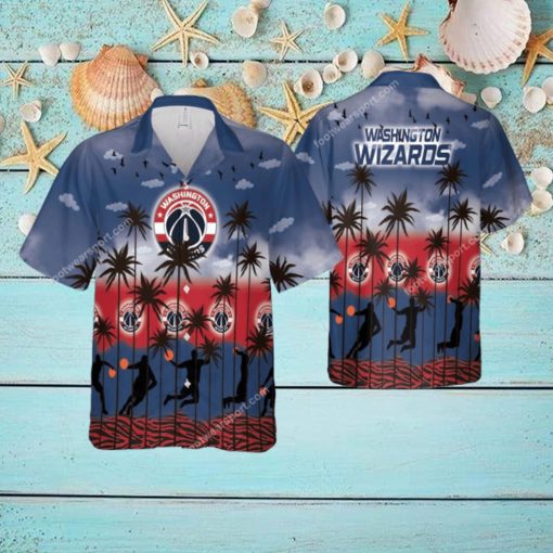 Washington Wizards Hawaiian Shirt Pattern Coconut Tree AOP For Men And Women