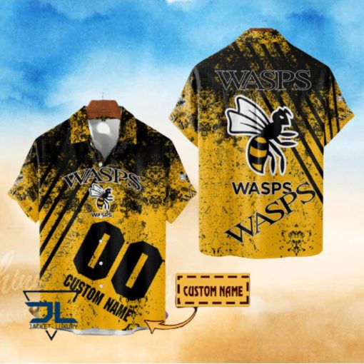 Wasps RFC Premiership Rugby 2023 Custom Name Hawaiian Shirt