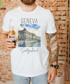 Watercolor Design Of Geneva Switzerland T shirt 1 Watercolor Design Of Geneva Switzerland T shirt