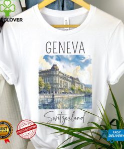 Watercolor Design Of Geneva Switzerland T shirt 3 Watercolor Design Of Geneva Switzerland T shirt