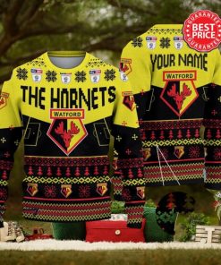 Watford EFL Logo Custom Name Ugly Sweater Christmas