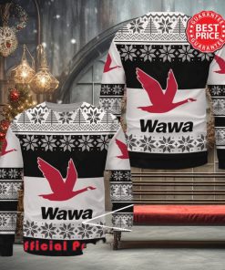 Wawa White Black Design Logo Snowflake Ugly Christmas Sweater