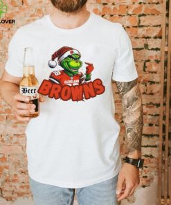 Santa Hat Grinch Football Cleveland Browns Merry Christmas 2023 Shirt
