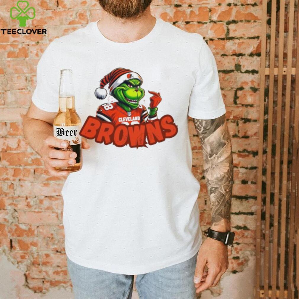 Santa Hat Grinch Football Cleveland Browns Merry Christmas 2023 Shirt Santa Hat Grinch Football Cleveland Browns Merry Christmas 2023 Shirt
