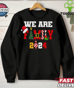 We Are Family Christmas 2024 Merry Xmas Ball Light Garden Santa Claus T Shirt