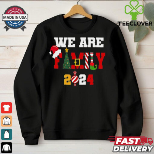 We Are Family Christmas 2024 Merry Xmas Ball Light Garden Santa Claus T Shirt