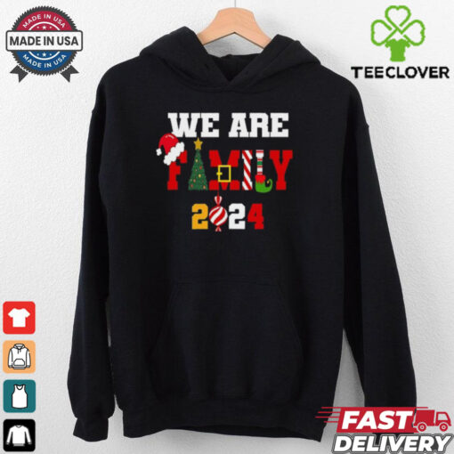 We Are Family Christmas 2024 Merry Xmas Ball Light Garden Santa Claus T Shirt
