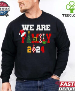 We Are Family Christmas 2024 Merry Xmas Ball Light Garden Santa Claus T Shirt