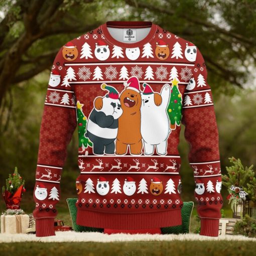 We Bare Bear Funny Ideas Ugly Christmas Sweater Gift Thanksgiving