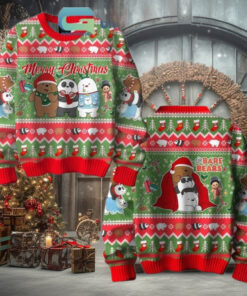 We Bare Bears Merry Christmas Carol 2024 Ugly Sweater