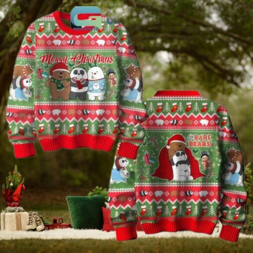We Bare Bears Merry Christmas Carol 2024 Ugly Sweater