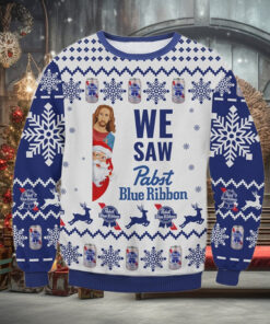 We Saw Pabst Blue Ribbon Ugly Sweater