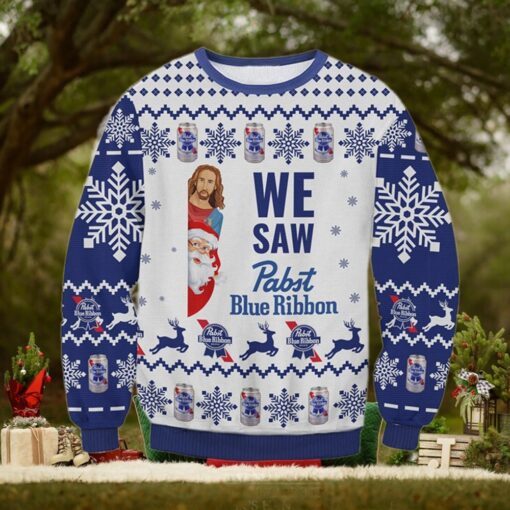 We Saw Pabst Blue Ribbon Ugly Sweater