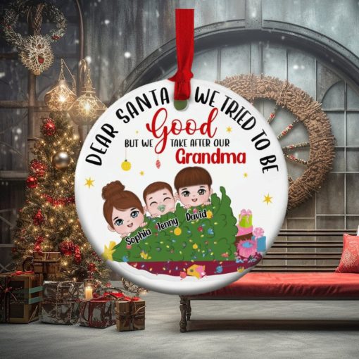 We Take After Our Grandma Personalized Funny Grandkids Ornament, Christmas Gift For Grandma