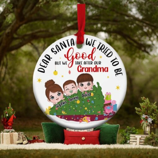 We Take After Our Grandma Personalized Funny Grandkids Ornament, Christmas Gift For Grandma