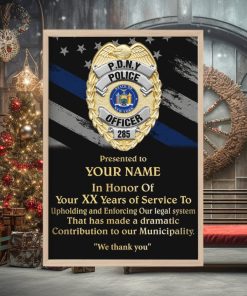 We Thank You Personalized Police Canvas Print Police Badge Casting Plaque Award