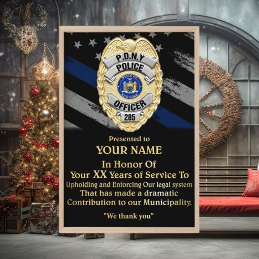 We Thank You Personalized Police Canvas Print Police Badge Casting Plaque Award