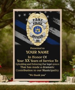 We Thank You Personalized Police Canvas Print Police Badge Casting Plaque Award