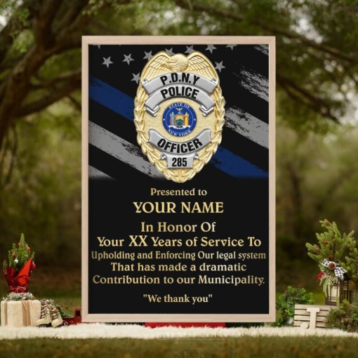 We Thank You Personalized Police Canvas Print Police Badge Casting Plaque Award
