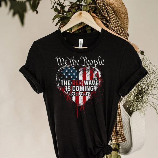 We The People Red Wave Republican Is Coming 2024 Election Heart USA Flag Shirt