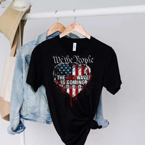 We The People Red Wave Republican Is Coming 2024 Election Heart USA Flag Shirt