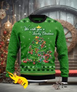 We Wish You A Beachy Christmas Turtles Christmas Ugly Sweater 3D